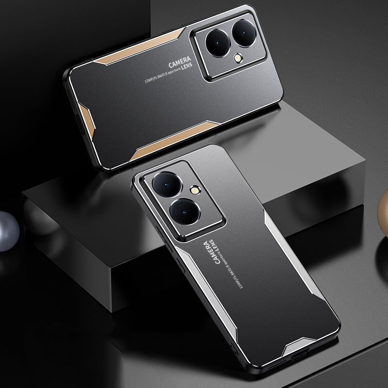 For vivo Y78+ 5G Metal Case Aluminium Alloy+PC+TPU Hybrid Phone Cover - Gold For vivo Y78+ 5G Metal Case Aluminium Alloy+PC+TPU Hybrid Phone Cover - Gold